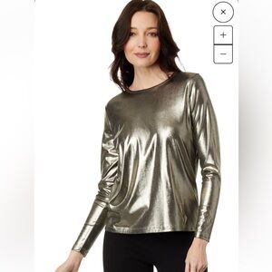 Elliott Lauren Metallic Long Sleeve Top New Without Tags